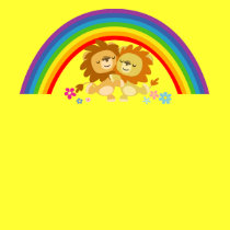 Rainbow Tango-Cute Cartoon Lions Women T-Shirt by Lioness_Graphics Rainbow Tango-Cute Cartoon Lions Women T-Shirt