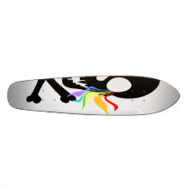 Rainbow Tears Black Skull Skateboard