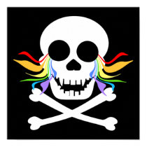 Rainbow Tears White Skull Poster