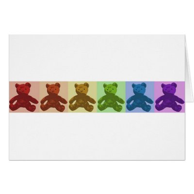 Rainbow Teddy Bears Cards by TomFarrell