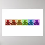 Rainbow Teddy Bears Print