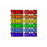 Rainbow Tennis Coach Post Cards