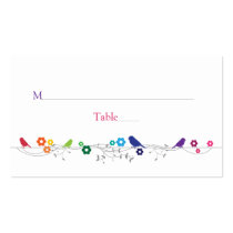 Rainbow Theme Birds Flowers Wedding Place Cards business cards