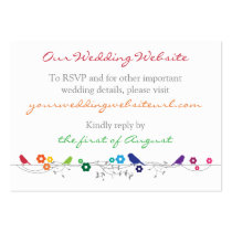 Rainbow Theme Birds Flowers Wedding Website Insert business cards