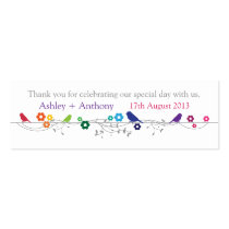 Rainbow Theme Birds Wedding Thank You Favor Tags business cards