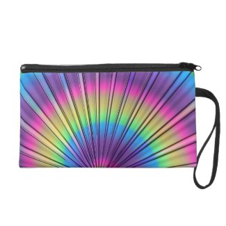 Rainbow Tie-Dye Evening Handbag with Wrist Loop Wristlet Clutches