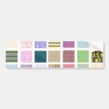 Rainbow tiled squares pattern bumper stickers