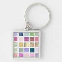 Rainbow tiled squares pattern key chains