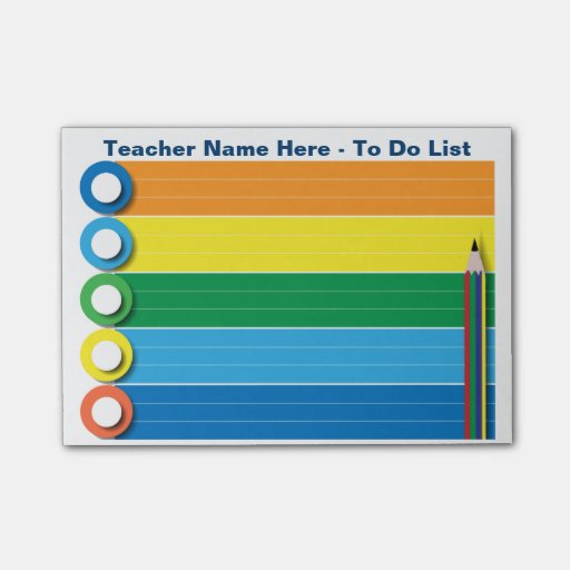 Rainbow To Do List Personalized Postit Notes Zazzle