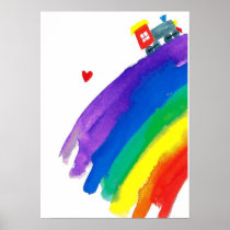 rainbow  train poster