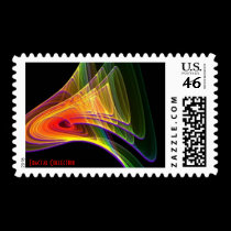 Rainbow Tree Fractal Postage Stamp stamps
