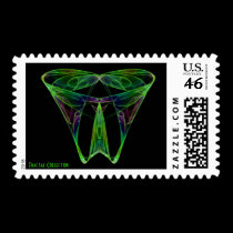 Rainbow Tree Fractal Postage Stamp stamps