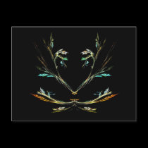 Rainbow Tree Fractal Postcard