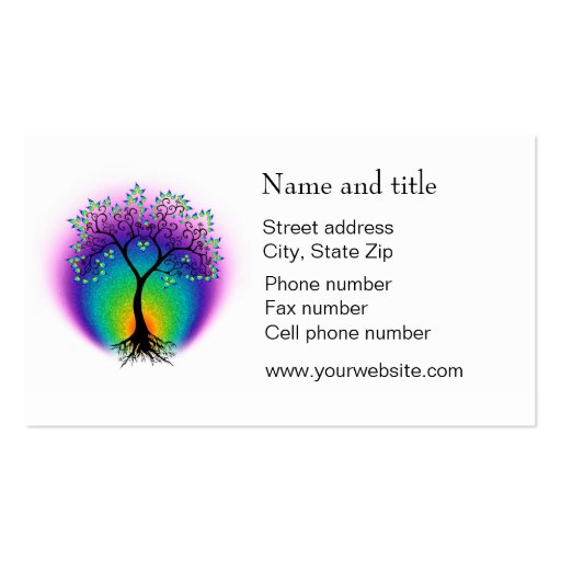 Rainbow Tree of Life Connect with Your Customer Business Cards (back side)