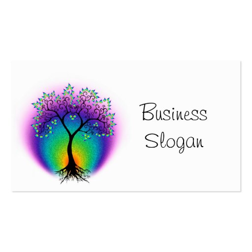 Rainbow Tree of Life Connect with Your Customer Business Cards (front side)