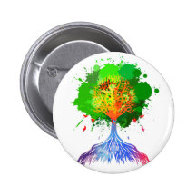 Rainbow Tree of Life Pinback Button