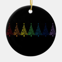 Rainbow trees christmas tree ornament