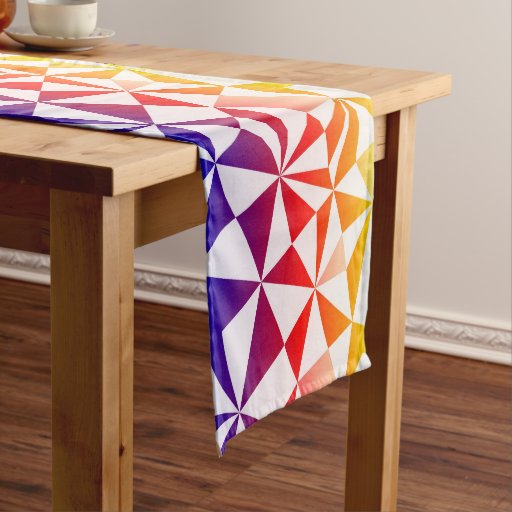 Rainbow Triangle Design Short Table Runner Zazzle