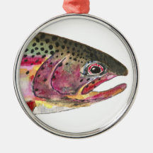 Rainbow Trout Fish Christmas Tree Ornament