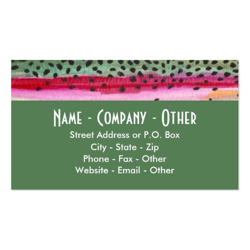 Rainbow Trout Fishing Business Card Templates (front side)
