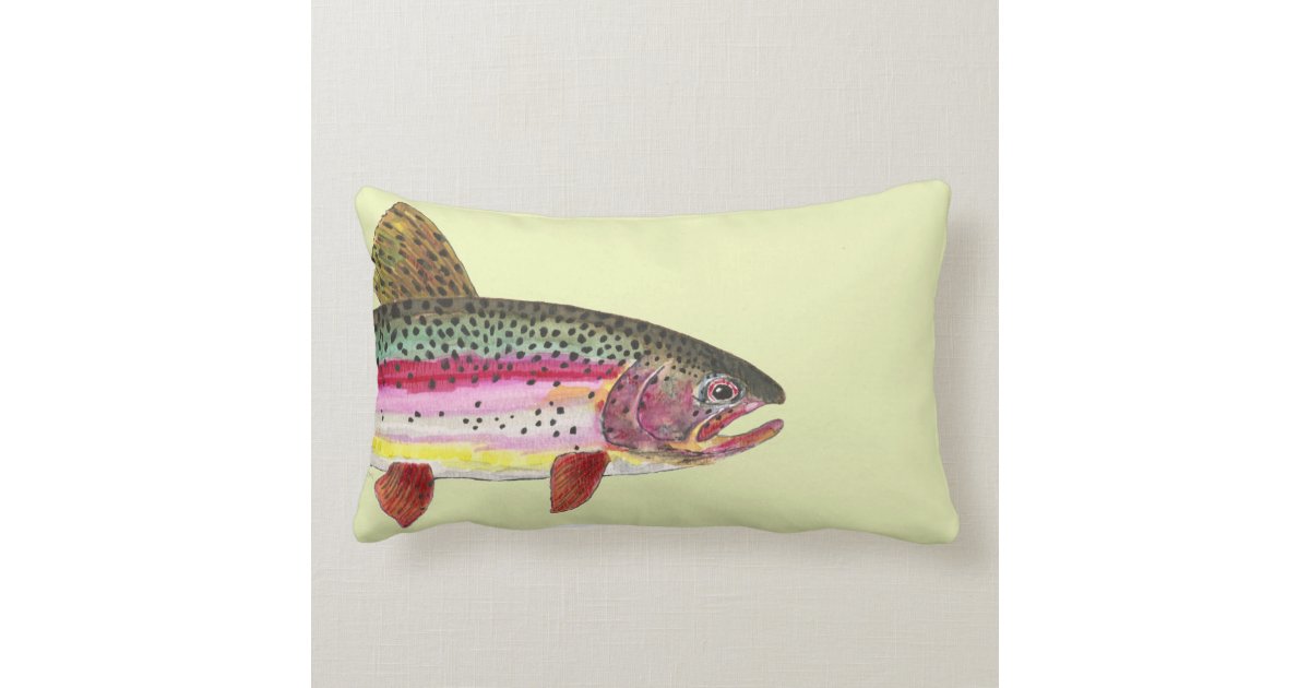 Rainbow Trout Fishing Lumbar Pillow Zazzle