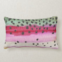 Rainbow Trout Fishing Throw Pillows