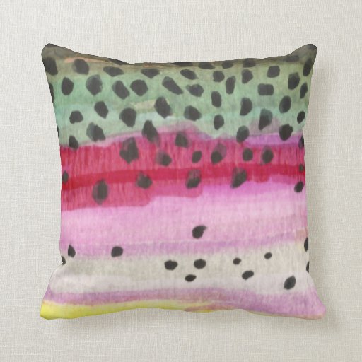 Rainbow Trout Fishing Throw Pillow Zazzle