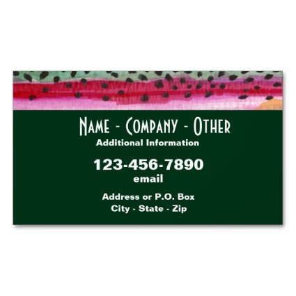 Rainbow Trout Fishing Magnetic Business Cards (Pack Of 25)