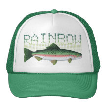 Rainbow trout gift for an angler or fisherman trucker hats