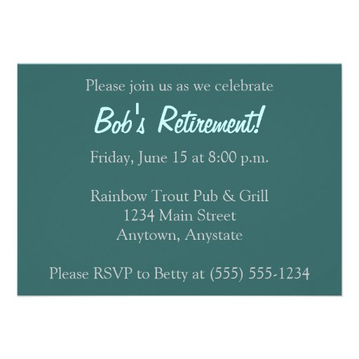 Rainbow Trout Retirement Party Invitation