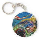 Rainbow Trout Tracking a Fishing Lure Key Chain