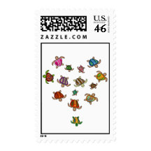 Rainbow Turtle Heart Stamp Postage