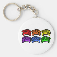 Rainbow Turtles Key Chains
