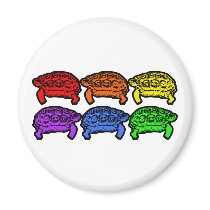 Rainbow Turtles Magnets