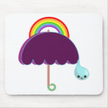 rainbow umbrella drop rain mousepads