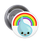 rainbow umbrella drop rain pinback buttons