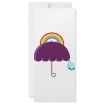 rainbow umbrella drop rain rack cards