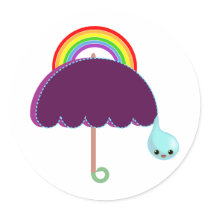 rainbow umbrella drop rain stickers by anacletocold rainbow umbrella drop rain stickers