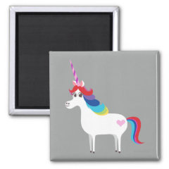 Rainbow Unicorn 2 Inch Square Magnet