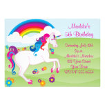 Rainbow Unicorn Birthday Invitations