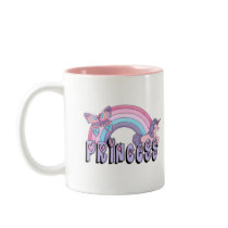 Rainbow Unicorn Butterfly Princess Design mugs