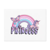 Rainbow Unicorn Butterfly Princess Design postcards