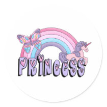 Rainbow Unicorn Butterfly Princess Design stickers