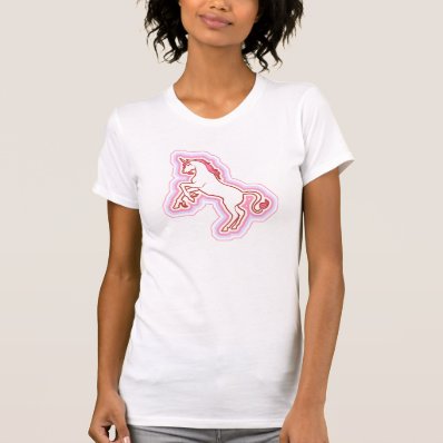 Rainbow Unicorn Fitted Sheer V-Neck T Shirt