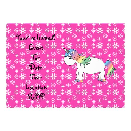 Rainbow unicorn personalized invite