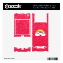 Rainbow unicorn pink glitter BlackBerry decal