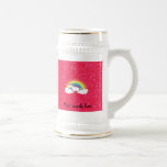 Rainbow unicorn pink glitter coffee mugs