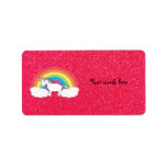 Rainbow unicorn pink glitter labels