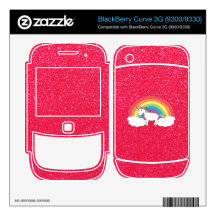 Rainbow unicorn pink glitter decals for BlackBerry