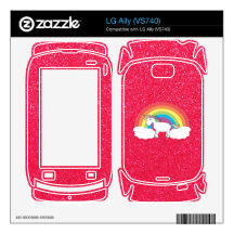 Rainbow unicorn pink glitter LG ally decals